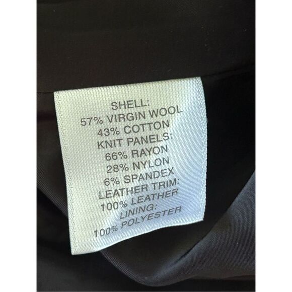 Classiques Entier Leather Trim Wool Blend Full Zip Jacket Women's Black Small - Picture 7 of 7